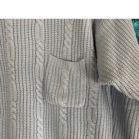Vintage Joan Harper Chunky Cable Knit Pocket Sweater Medium Light Blue - Picture 4 of 9